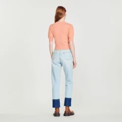 Discount ⌛ Sandro Cropped Cardigan With Balloon Sleeves Pink ✔️ -Sandro Shop Sandro SFPPU01568 60 V 5