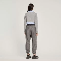 Promo ✨ Sandro Cropped Trompe-l'oeil Sweater Dark Grey ???? 11 Promo ✨ Sandro Cropped Trompe-l'oeil Sweater Dark Grey ???? -Sandro Shop Sandro SFPPU01597 240 V 5