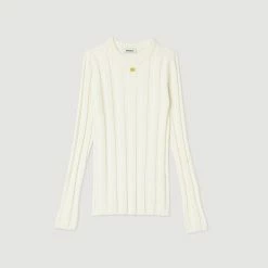 Outlet ???? Sandro Knitted Sweater Ecru ✨ -Sandro Shop Sandro SFPPU01609 11 V P