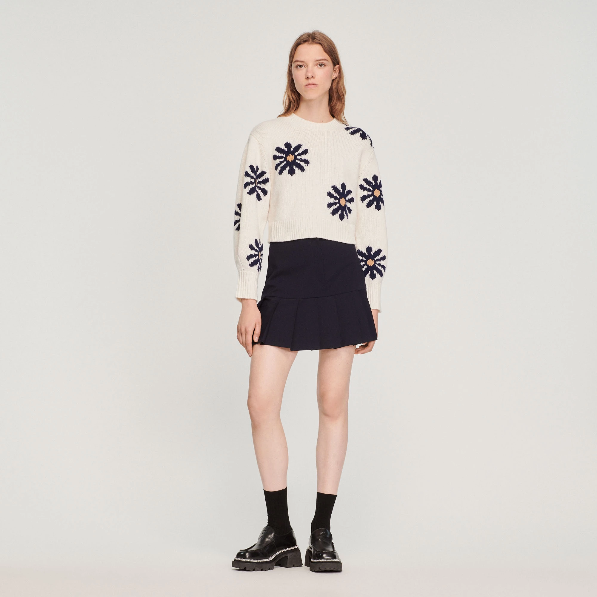 Discount ???? Sandro Floral Knit Sweater Ecru ???? 2 Discount ???? Sandro Floral Knit Sweater Ecru ???? - Image 2