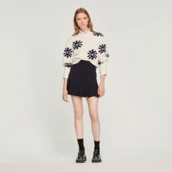 Discount ???? Sandro Floral Knit Sweater Ecru ???? 10 Discount ???? Sandro Floral Knit Sweater Ecru ???? -Sandro Shop Sandro SFPPU01641 11 V 4