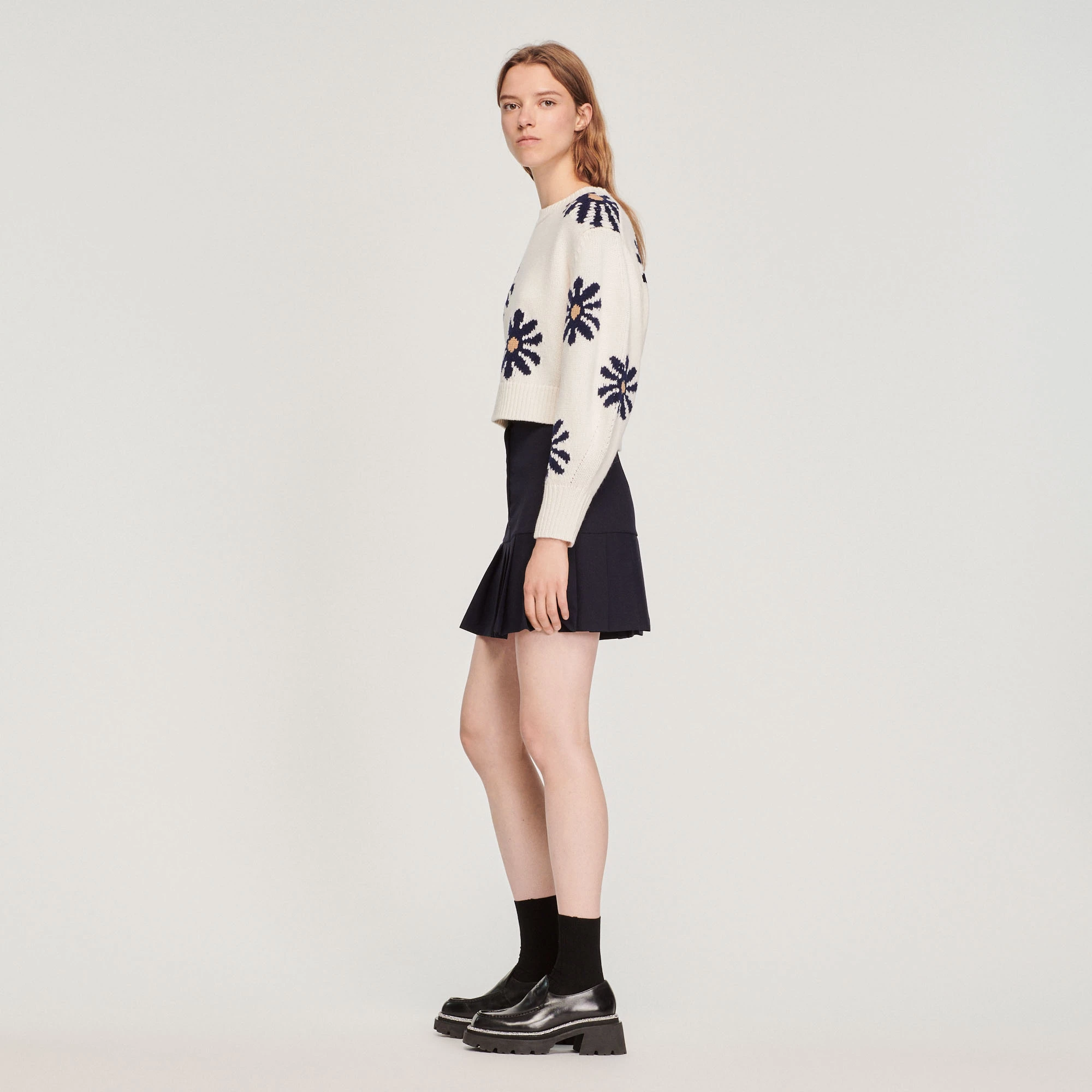 Discount ???? Sandro Floral Knit Sweater Ecru ???? 6 Discount ???? Sandro Floral Knit Sweater Ecru ???? - Image 6