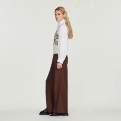 Cheap ???? Sandro Sleeveless Sweater With Paisley Print Ecru ???? -Sandro Shop Sandro SFPPU01647 11 V 6