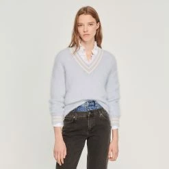 Best Pirce ???? Sandro Knitted Sweater Sky Blue ????