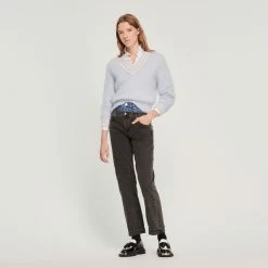 Best Pirce ???? Sandro Knitted Sweater Sky Blue ???? -Sandro Shop Sandro SFPPU01701 40 V 4