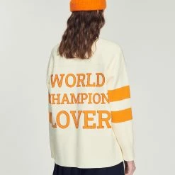 Best Pirce ???? Sandro Knit Sweater With Contrasting Motifs Ecru ⭐ 9 Best Pirce ???? Sandro Knit Sweater With Contrasting Motifs Ecru ⭐ -Sandro Shop Sandro SFPPU01720 11 V 3