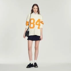 Best Pirce ???? Sandro Knit Sweater With Contrasting Motifs Ecru ⭐ 10 Best Pirce ???? Sandro Knit Sweater With Contrasting Motifs Ecru ⭐ -Sandro Shop Sandro SFPPU01720 11 V 4