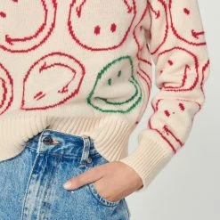 Brand new ???? Sandro Smiley© Sweater Ecru ✨ -Sandro Shop Sandro SFPPU01725 11 V 3