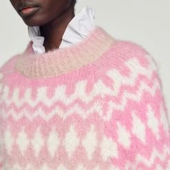 Promo ✨ Sandro Chunky Knit Sweater Pink ???? -Sandro Shop Sandro SFPPU01731 60 V 3