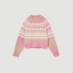 Promo ✨ Sandro Chunky Knit Sweater Pink ???? -Sandro Shop Sandro SFPPU01731 60 V P