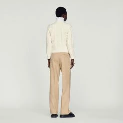 Cheap ???? Sandro Cable-knit Sweater Ecru ✔️ -Sandro Shop Sandro SFPPU01737 11 V 5