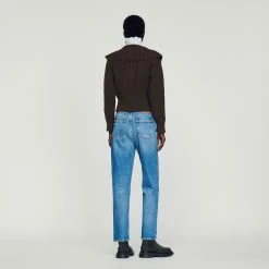 New ???? Sandro Knitted Wide-neck Sweater Brown ???? -Sandro Shop Sandro SFPPU01788 G023 V 5