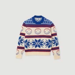 Coupon ???? Sandro Smiley© Sweater Ecru ???? 13 Coupon ???? Sandro Smiley© Sweater Ecru ???? -Sandro Shop Sandro SFPPU01807 11 V P