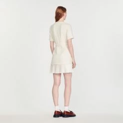 Buy ✨ Sandro Tweed-effect Woollen ???? Coat ???? Dress Ecru ???? -Sandro Shop Sandro SFPRO01195 11 V 5