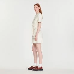 Buy ✨ Sandro Tweed-effect Woollen ???? Coat ???? Dress Ecru ???? -Sandro Shop Sandro SFPRO01195 11 V 6