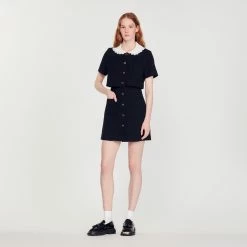 Flash Sale ✔️ Sandro Short Tweed ???? Dress Black ⌛