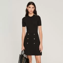 Deals ???? Sandro Short Knitted ???? Dress Black ????