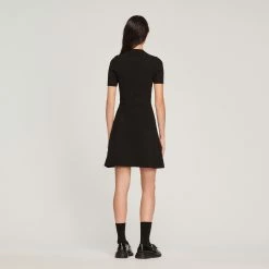 Deals ???? Sandro Short Knitted ???? Dress Black ???? -Sandro Shop Sandro SFPRO02127 20 V 5