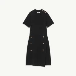 Deals ???? Sandro Short Knitted ???? Dress Black ???? -Sandro Shop Sandro SFPRO02127 20 V P