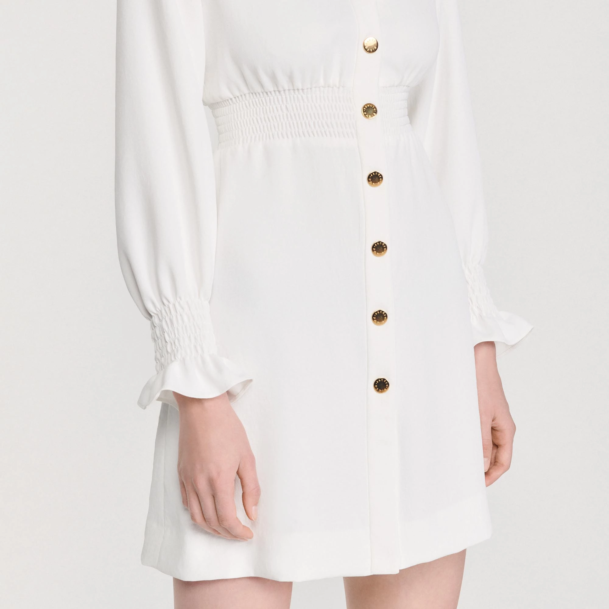 Deals ???? Sandro Robe Courte à Boutons Pressions White ???? 3 Deals ???? Sandro Robe Courte à Boutons Pressions White ???? - Image 3