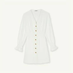 Deals ???? Sandro Robe Courte à Boutons Pressions White ???? 13 Deals ???? Sandro Robe Courte à Boutons Pressions White ???? -Sandro Shop Sandro SFPRO02388 10 V P