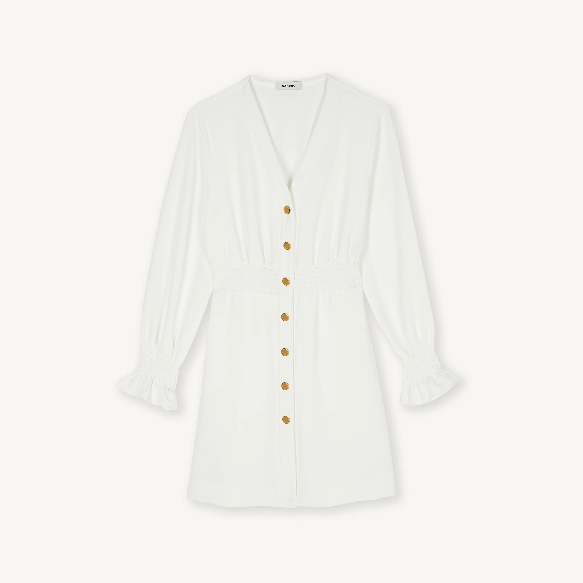 Deals ???? Sandro Robe Courte à Boutons Pressions White ???? 7 Deals ???? Sandro Robe Courte à Boutons Pressions White ???? - Image 7