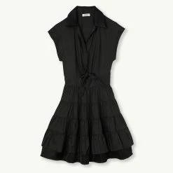Promo ⭐ Sandro Short Ruffled ???? Dress Black ???? -Sandro Shop Sandro SFPRO02450 20 V P