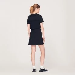 Best deal ???? Sandro Short Smocked ???? Dress Black ✔️ -Sandro Shop Sandro SFPRO02481 20 V 5