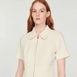 Hot Sale ❤️ Sandro Tweed Zip ???? Dress Ecru ???? 9 Hot Sale ❤️ Sandro Tweed Zip ???? Dress Ecru ???? -Sandro Shop Sandro SFPRO02483 11 V 3