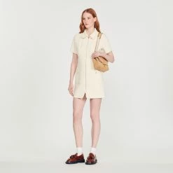 Hot Sale ❤️ Sandro Tweed Zip ???? Dress Ecru ???? 10 Hot Sale ❤️ Sandro Tweed Zip ???? Dress Ecru ???? -Sandro Shop Sandro SFPRO02483 11 V 4
