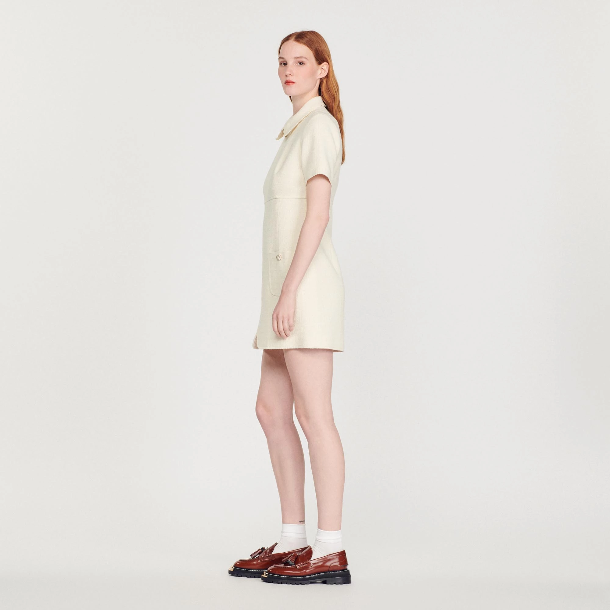 Hot Sale ❤️ Sandro Tweed Zip ???? Dress Ecru ???? 6 Hot Sale ❤️ Sandro Tweed Zip ???? Dress Ecru ???? - Image 6