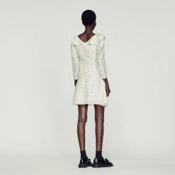 Cheap ⌛ Sandro Short Polka-dot ???? Dress White And Black ✨ -Sandro Shop Sandro SFPRO02617 107 V 5