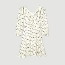 Cheap ⌛ Sandro Short Polka-dot ???? Dress White And Black ✨ -Sandro Shop Sandro SFPRO02617 107 V P
