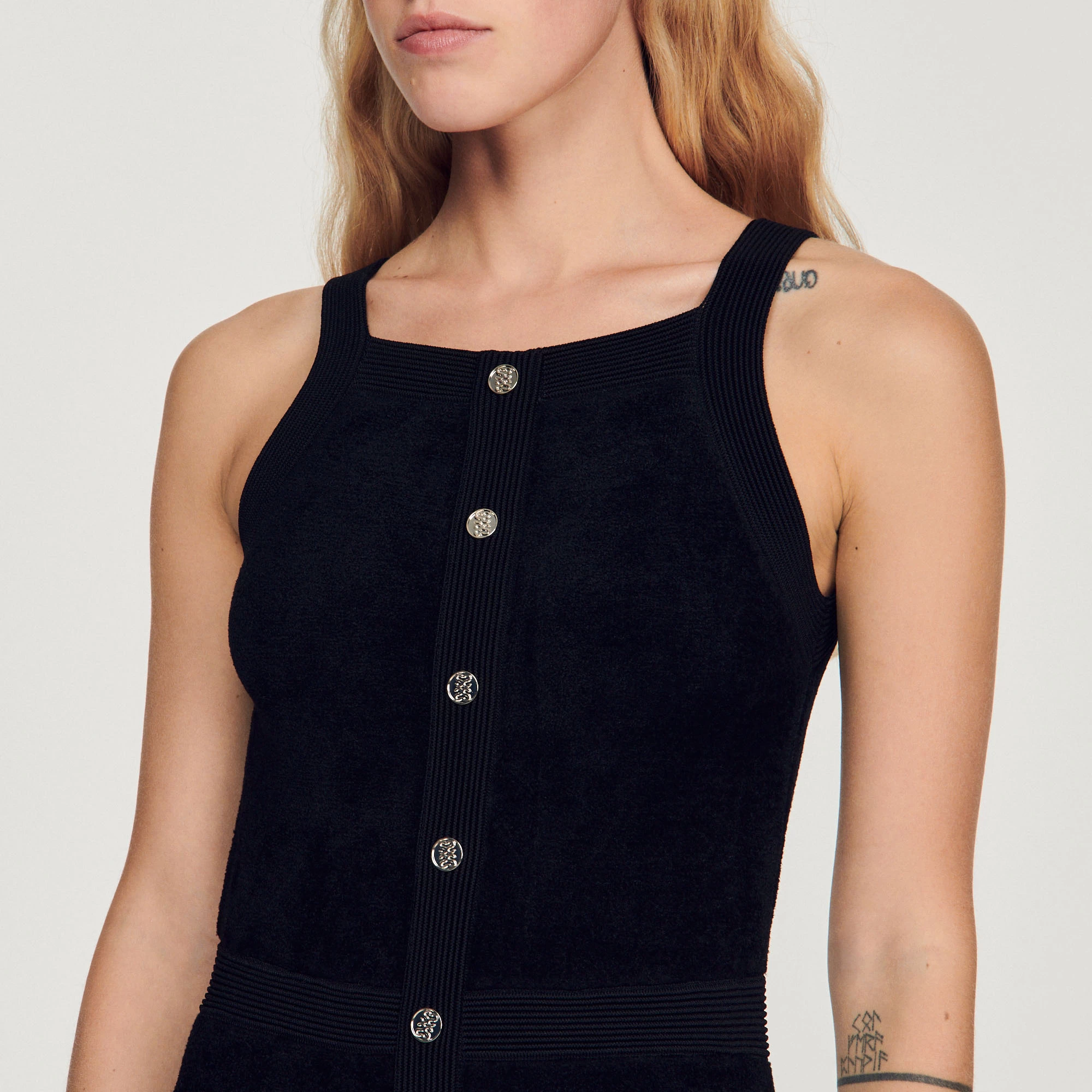 Cheapest ???? Sandro Sleeveless Velvet-effect ???? Dress Black ⭐ 3 Cheapest ???? Sandro Sleeveless Velvet-effect ???? Dress Black ⭐ - Image 3
