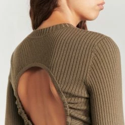 Wholesale ✔️ Sandro Ribbed Knit ???? Dress Olive Green ✨ 9 Wholesale ✔️ Sandro Ribbed Knit ???? Dress Olive Green ✨ -Sandro Shop Sandro SFPRO02670 84 V 3