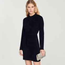 Best deal ???? Sandro Velour Knit ???? Dress Black ????