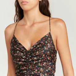 Best Pirce ⭐ Sandro Long ???? Dress With Narrow Straps Black / Red ???? -Sandro Shop Sandro SFPRO02686 B169 V 3