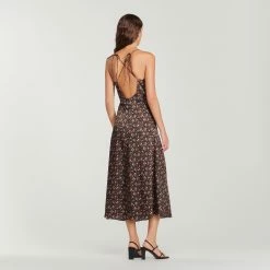 Best Pirce ⭐ Sandro Long ???? Dress With Narrow Straps Black / Red ???? -Sandro Shop Sandro SFPRO02686 B169 V 5