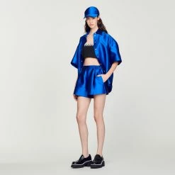 Coupon ???? Sandro Satin Shorts Electric Blue ⭐