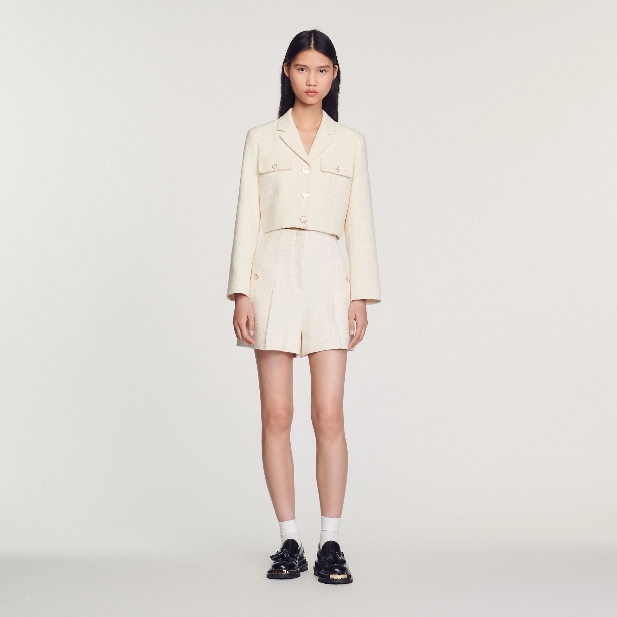 Brand new ???? Sandro Tweed High-waisted Shorts Ecru ???? 2 Brand new ???? Sandro Tweed High-waisted Shorts Ecru ???? - Image 2