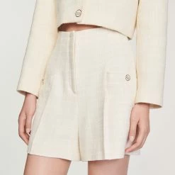 Brand new ???? Sandro Tweed High-waisted Shorts Ecru ???? 9 Brand new ???? Sandro Tweed High-waisted Shorts Ecru ???? -Sandro Shop Sandro SFPSH00280 11 V 3