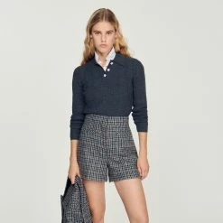 Best deal ???? Sandro Checked Shorts Blu / Beige ????