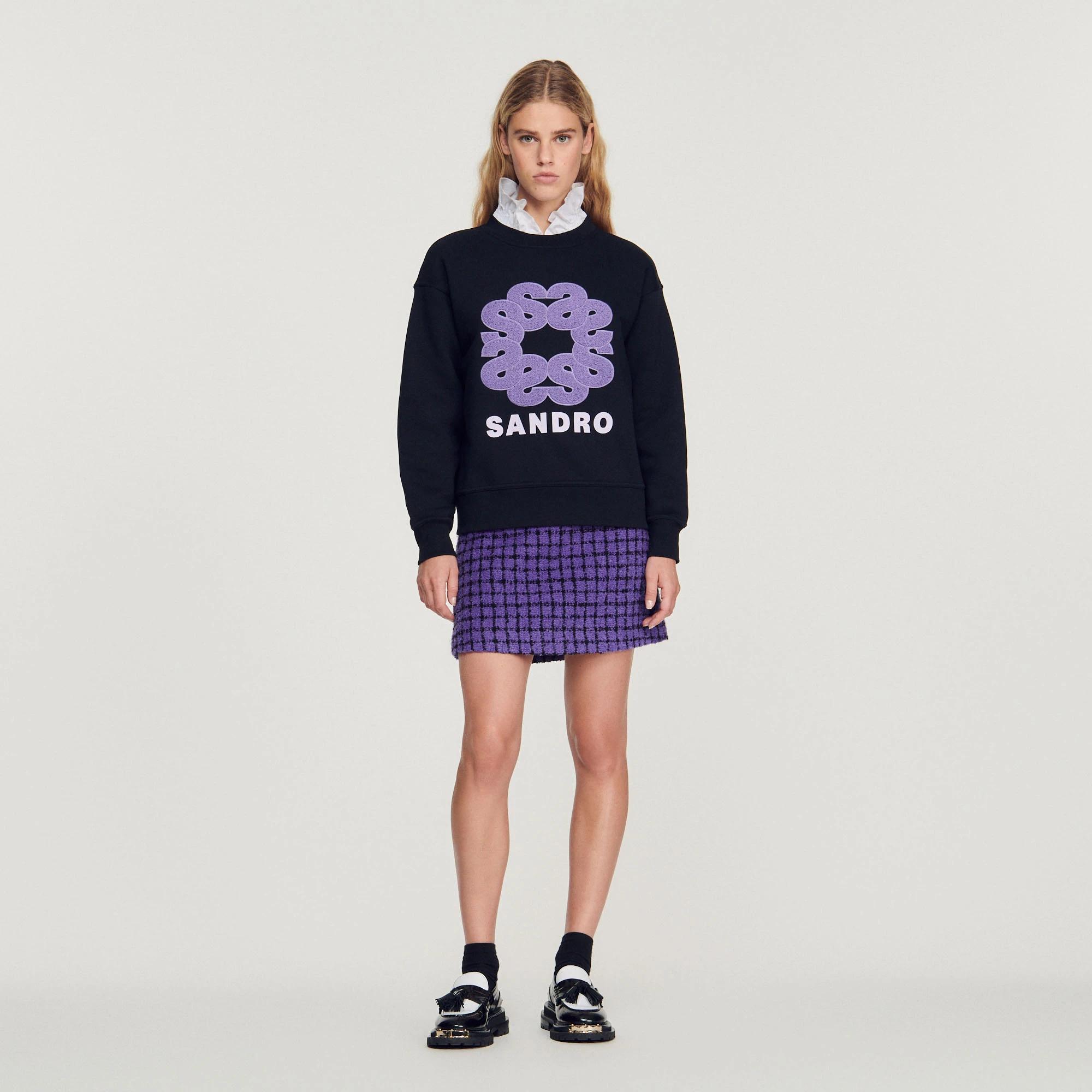 Budget ???? Sweatshirt With Contrasting Sandro Motif Black ???? 2 Budget ???? Sweatshirt With Contrasting Sandro Motif Black ???? - Image 2