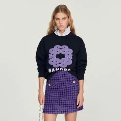 Budget ???? Sweatshirt With Contrasting Sandro Motif Black ????