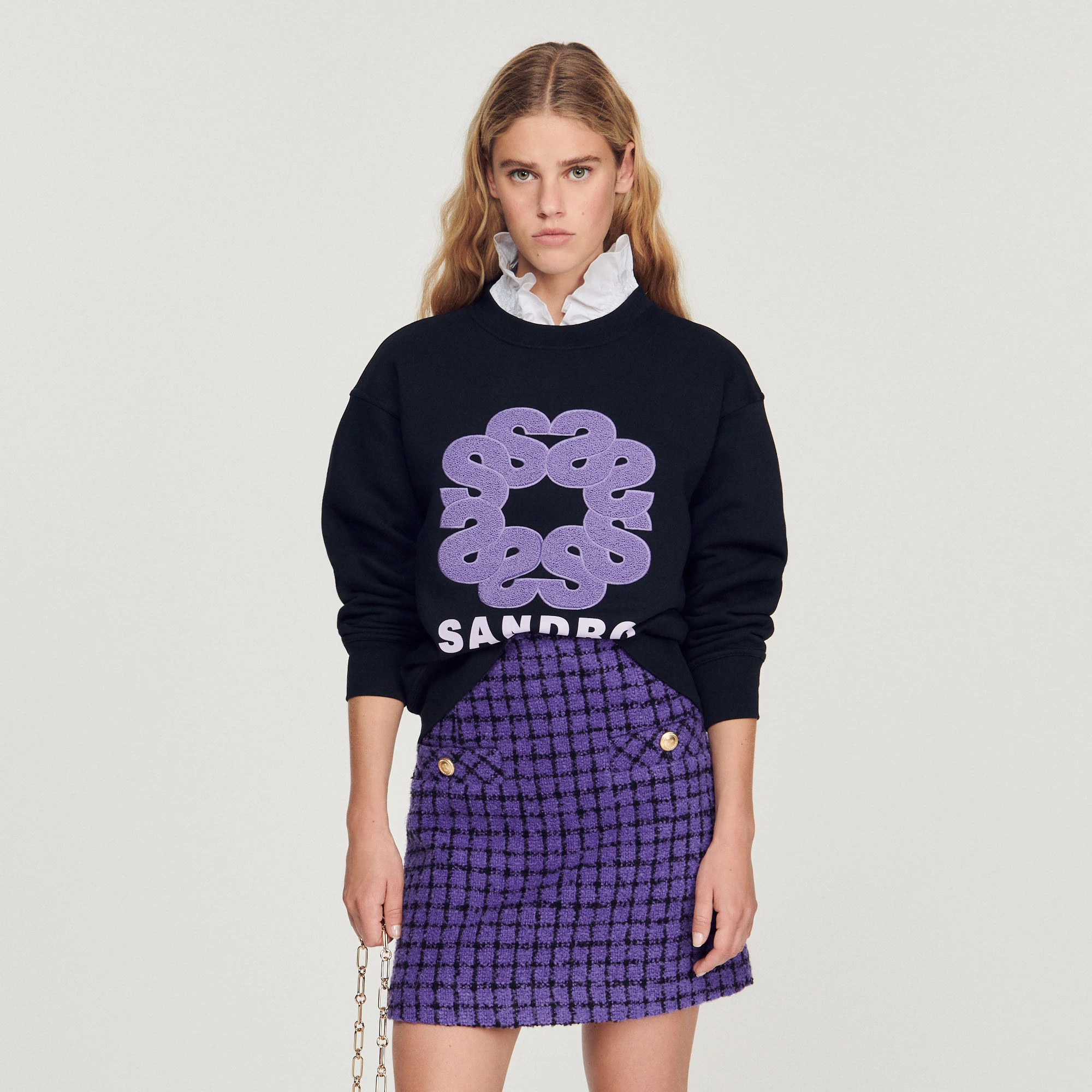 Budget ???? Sweatshirt With Contrasting Sandro Motif Black ???? 1 Budget ???? Sweatshirt With Contrasting Sandro Motif Black ????