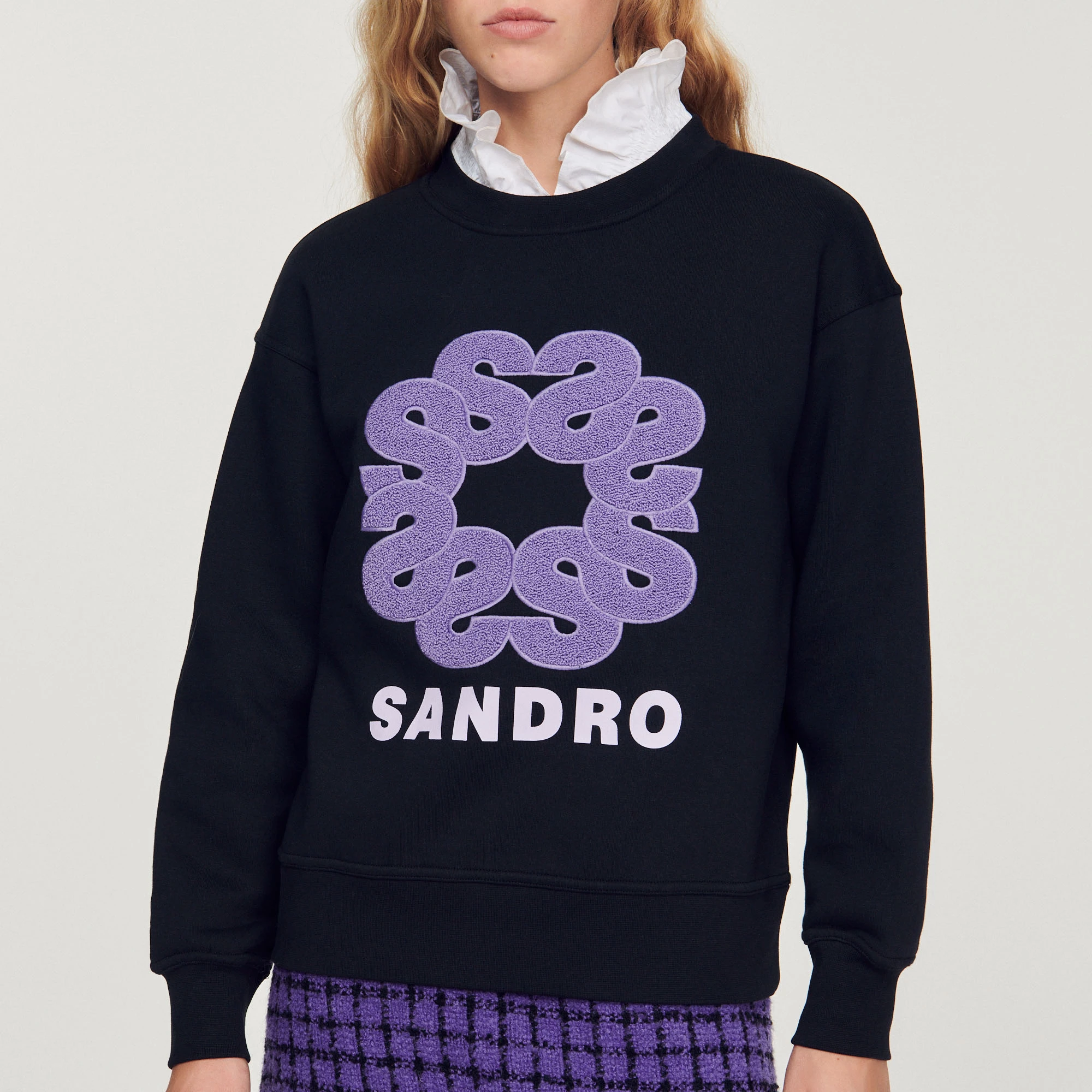 Budget ???? Sweatshirt With Contrasting Sandro Motif Black ???? 3 Budget ???? Sweatshirt With Contrasting Sandro Motif Black ???? - Image 3