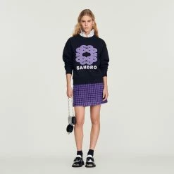 Budget ???? Sweatshirt With Contrasting Sandro Motif Black ???? 10 Budget ???? Sweatshirt With Contrasting Sandro Motif Black ???? -Sandro Shop Sandro SFPSW00506 20 V 4