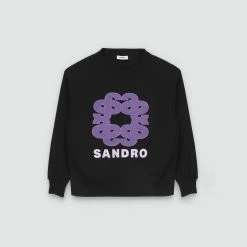 Budget ???? Sweatshirt With Contrasting Sandro Motif Black ???? 13 Budget ???? Sweatshirt With Contrasting Sandro Motif Black ???? -Sandro Shop Sandro SFPSW00506 20 V P