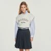 Hot Sale ❤️ Sandro Detachable Collar Sweatshirt Mocked Grey ????
