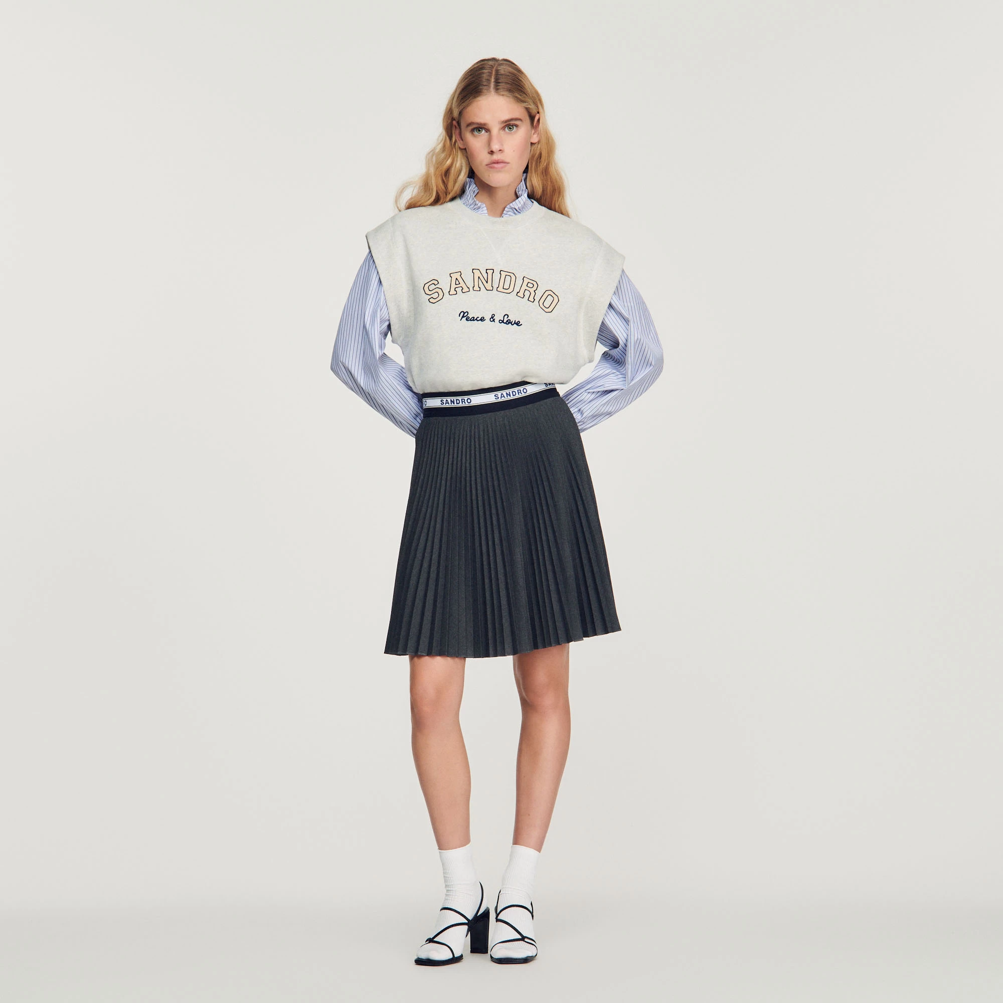 Hot Sale ❤️ Sandro Detachable Collar Sweatshirt Mocked Grey ???? 4 Hot Sale ❤️ Sandro Detachable Collar Sweatshirt Mocked Grey ???? - Image 4